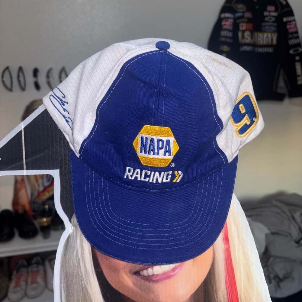 NAPA Racing Nascar Adjustable Hat Cap Blue White #9